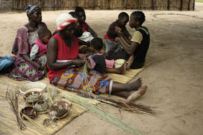 Local women making handicraft goods