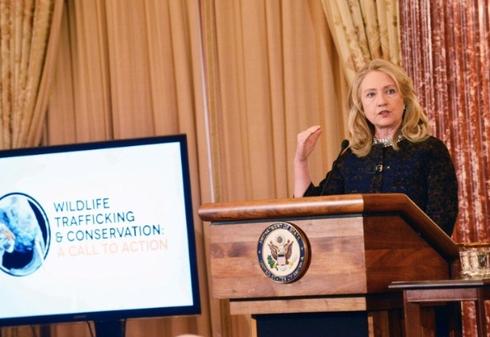 Secretary of State Clinton at Wildlife Trafficking partnership meeting