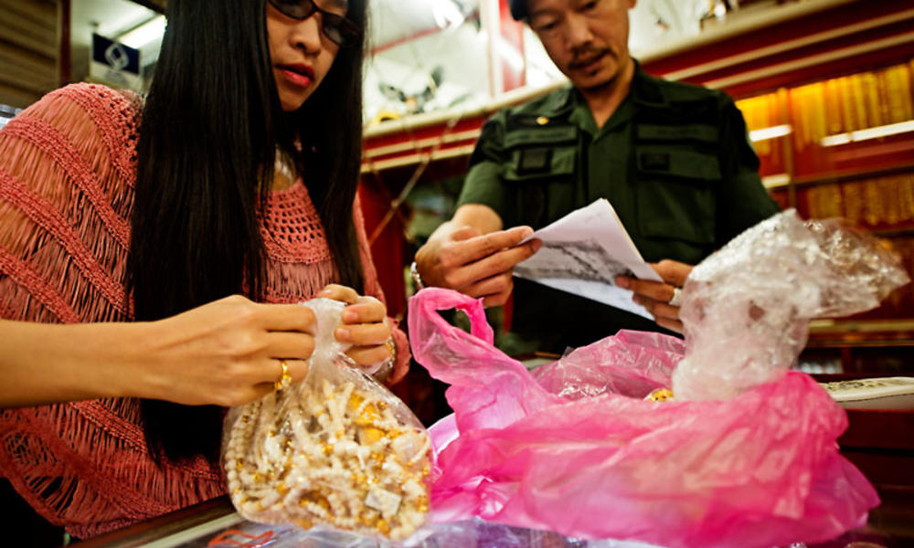Illegal ivory in market
