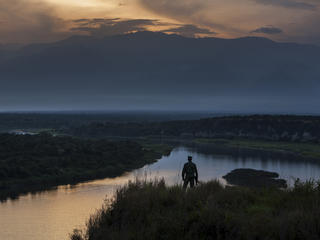 virunga landscape and person