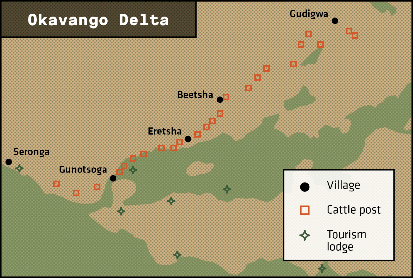 KAZA Okavango Delta inset map 2026