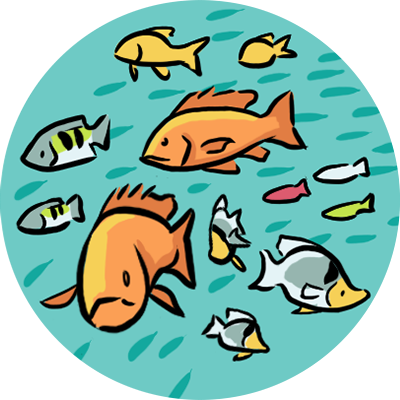 Mangrove illustration icon tropical fish