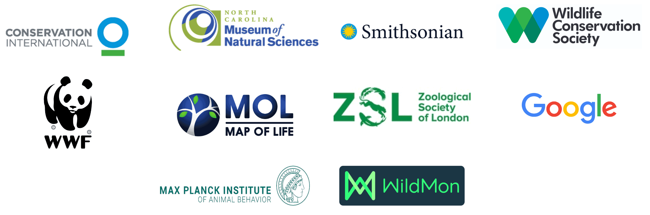 Wildlife Insights all partner logos