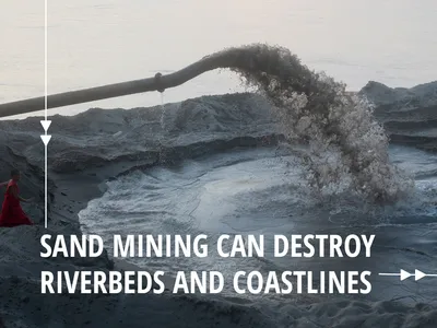 sand mining can destroy riverbeds and coastlines