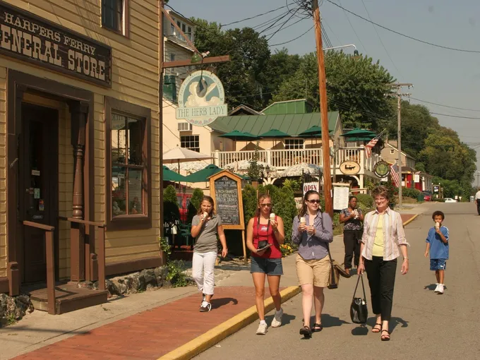 The Merchant's district, adjacent to the park offers quaint shops and restaurants.