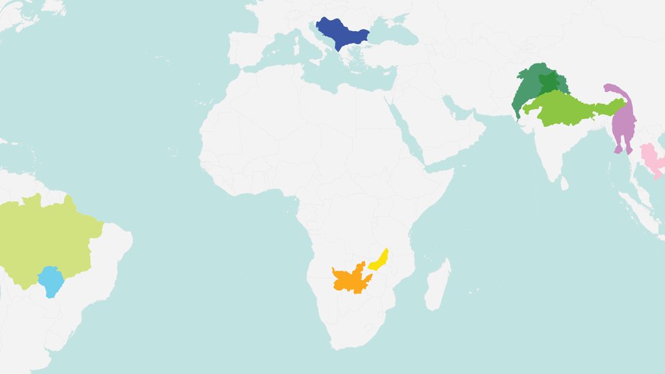 Map showing river basins