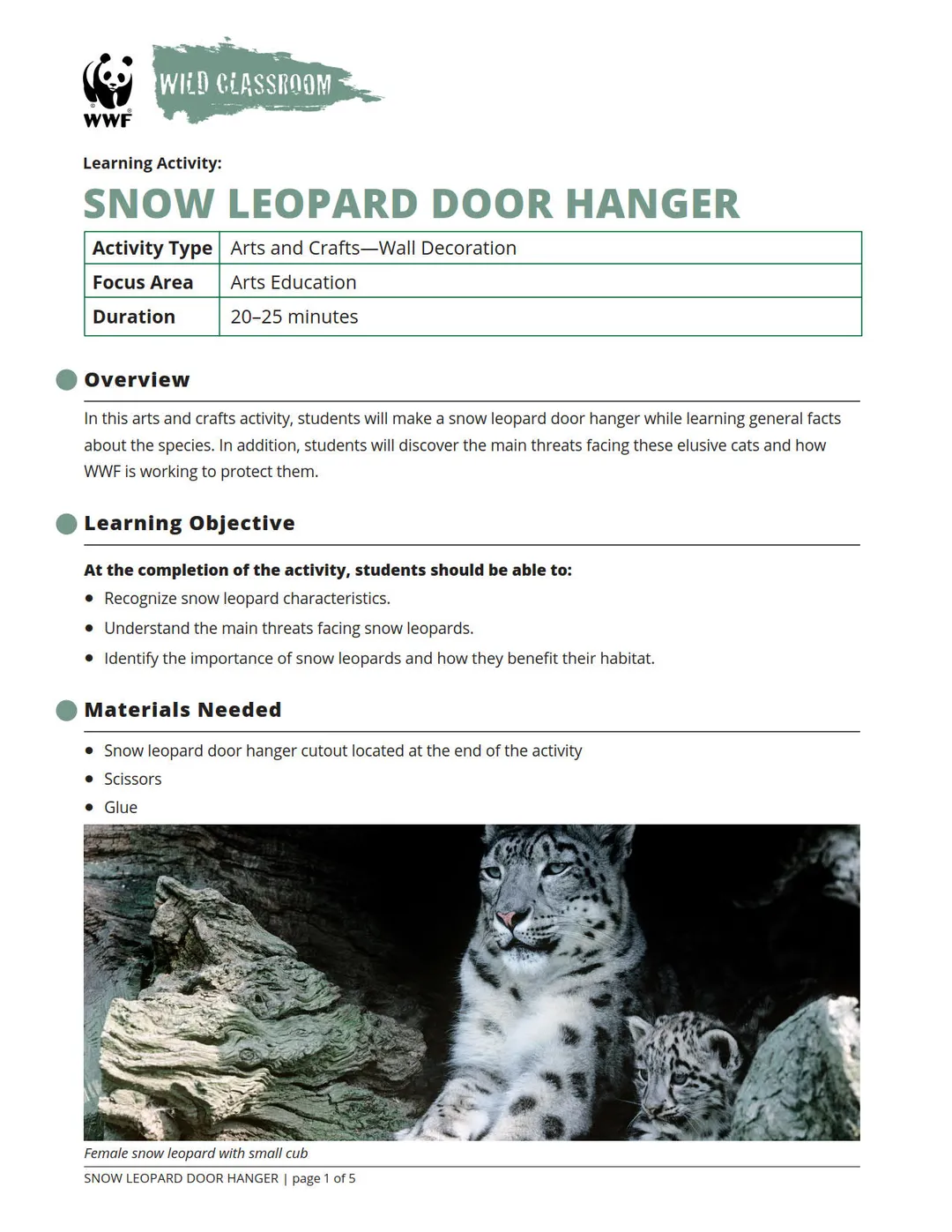 Snow Leopard Door Hanger