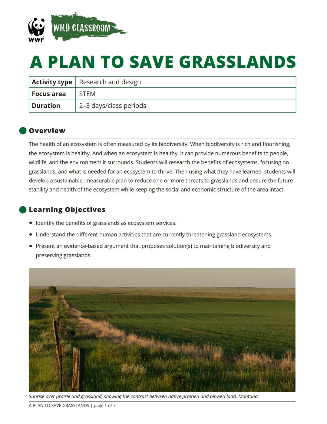A Plan to Save Grasslands Preview