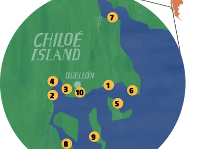 Map of Chile showing WAFO WAPI regions
