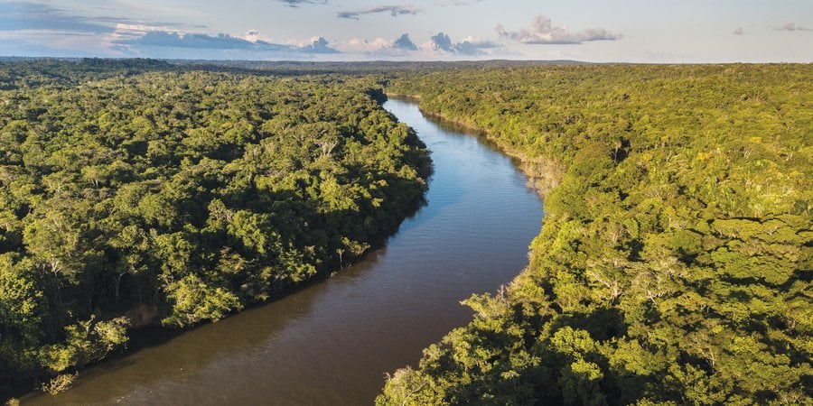 Landscape of river from above