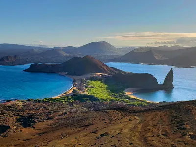 Ocean and island landscape of the Galapagos