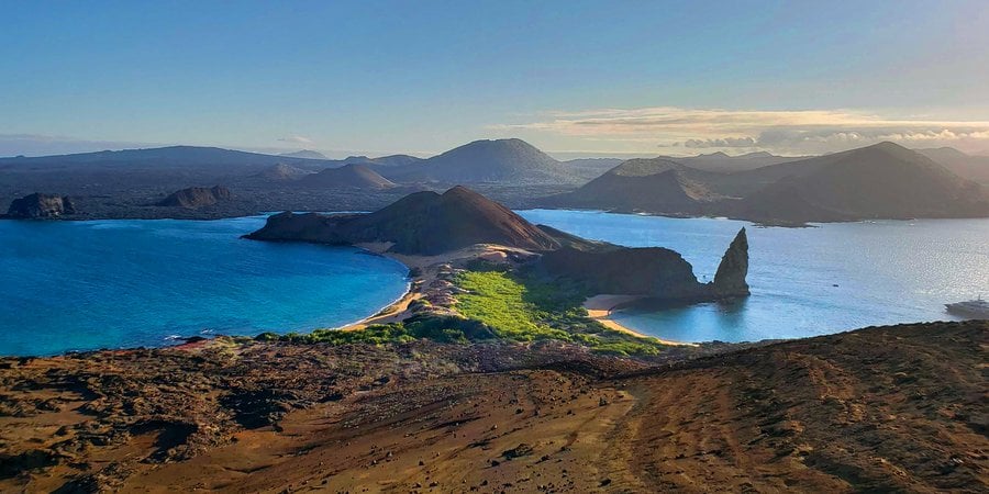 Ocean and island landscape of the Galapagos