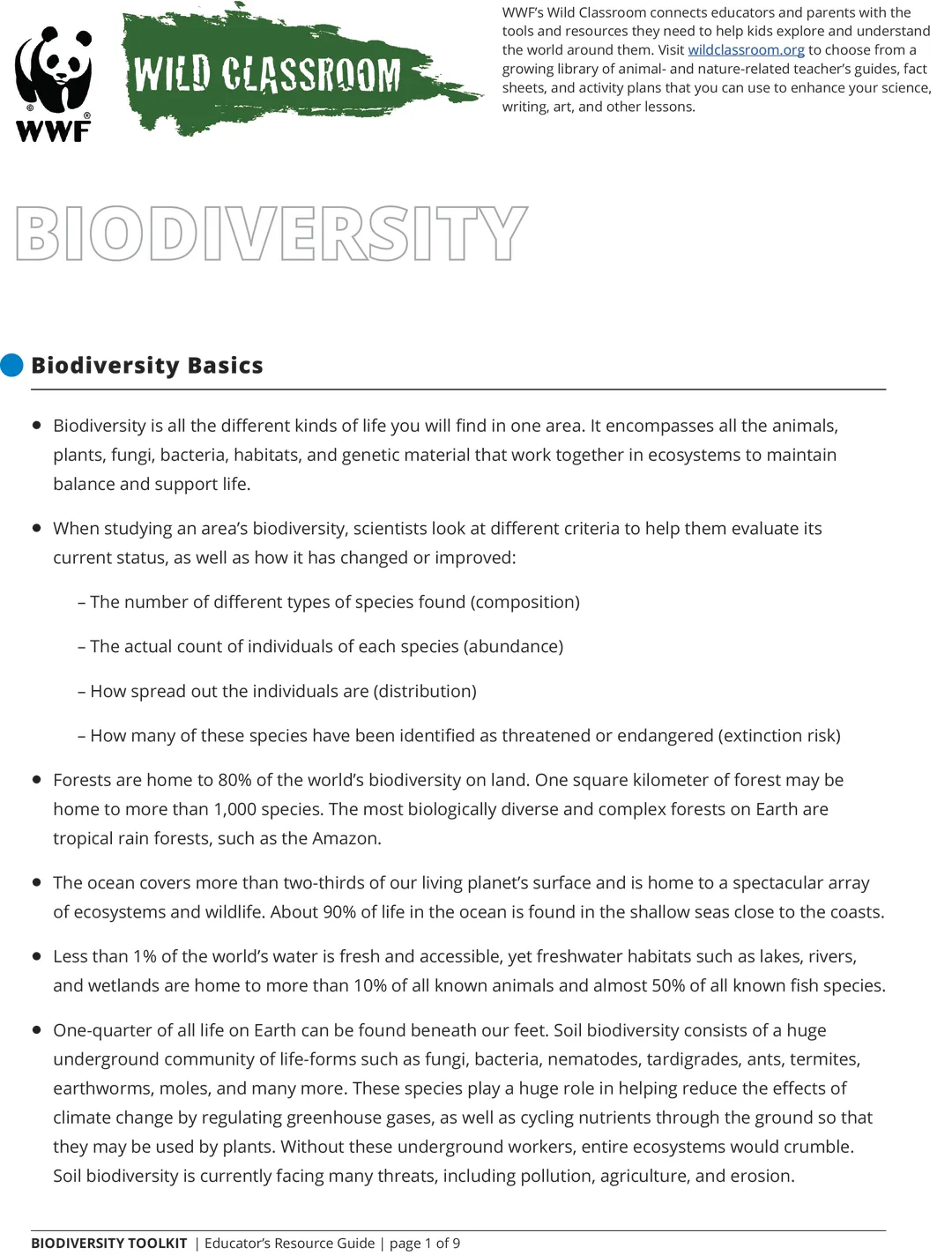 A preview of the biodiversity toolkit