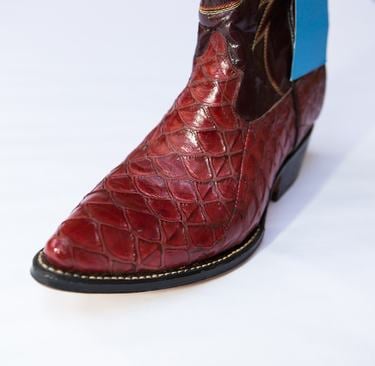 Illegal boots made from pangolin scales