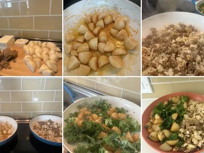 A collage of vegetarian meals
