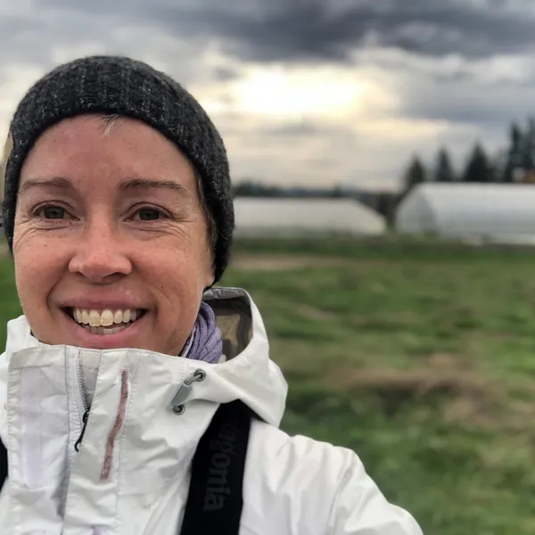 Anne on her farm.