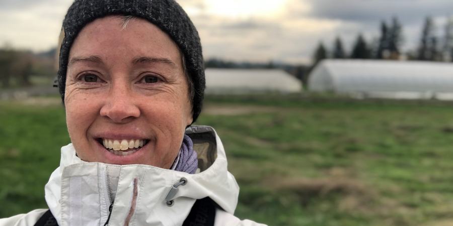 Anne on her farm.