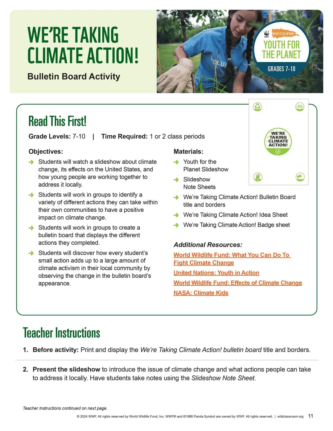 A preview of the first page of the activity
