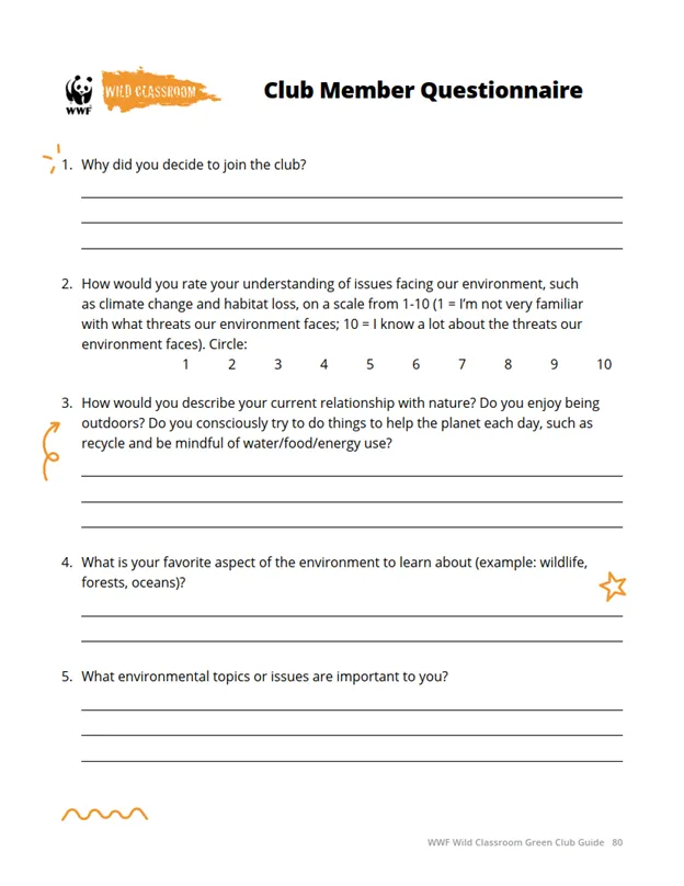 Club Member Questionnaire