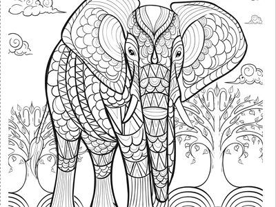 Elephant coloring page