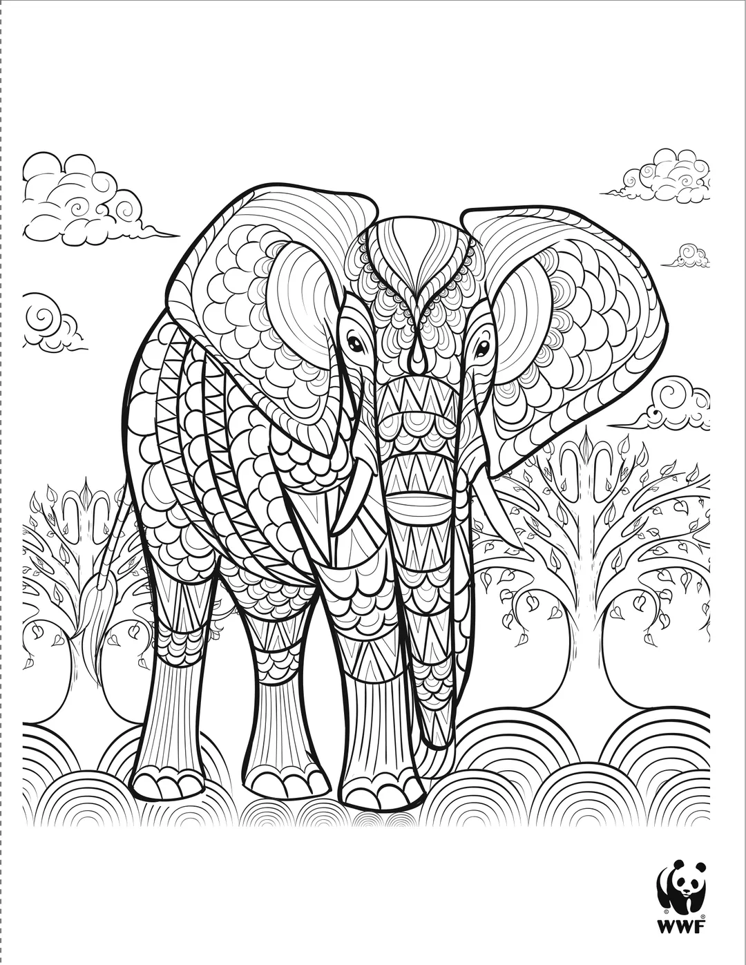 Elephant coloring page