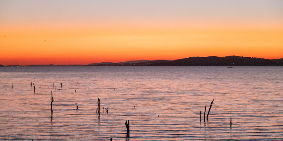 Sunset over water
