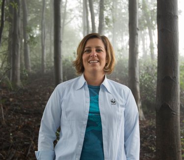 Kerry Cesareo in the forest