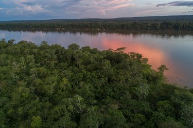 An aerial view of the Aripuana River in the Brazilian Amazon