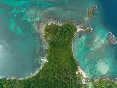 Aerial photo of beach in Colombia