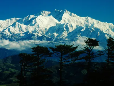 Tall mountains with snow