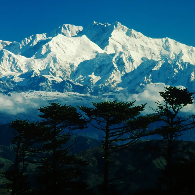 Tall mountains with snow