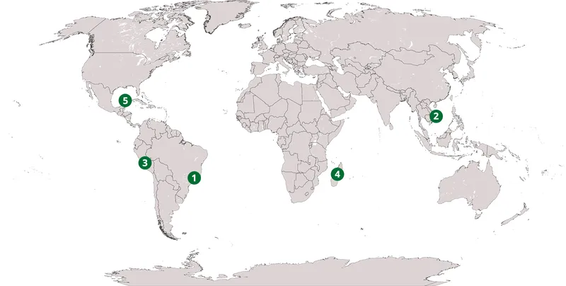 World map showing NBS-OP locations