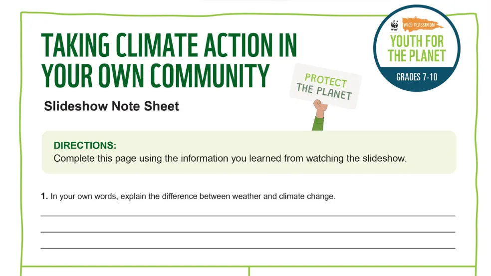 A preview of the first page of the activity