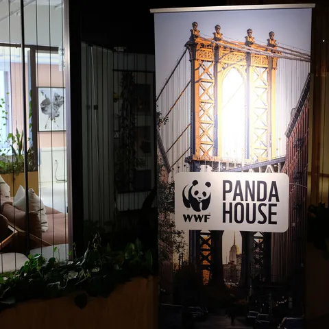 A sign at Panda House