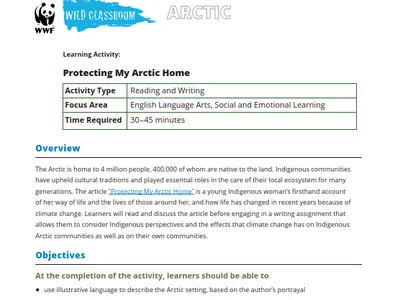 A preview of the first page of the activity