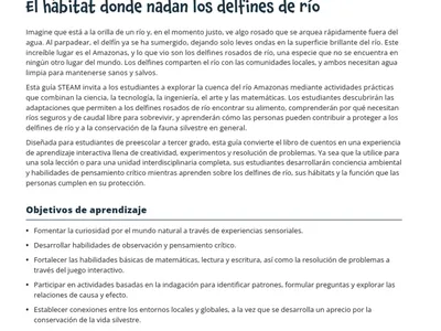 STEAM guide for river dolphin storybook (Spanish)