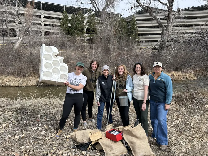 A group of WWF employees in Colorado restored a freshwater system by collecting pollutants and trash near and in the river