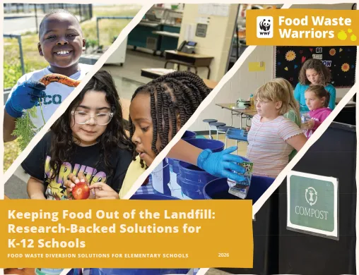 Four images of children in gardens and schools grace the cover of the report