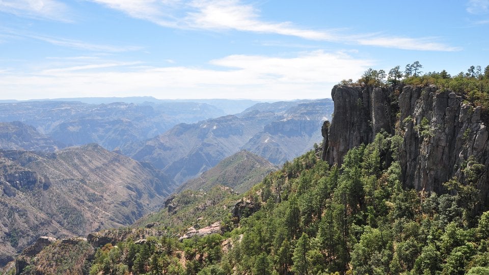 Looking down into Cooper Canyon in the Sierra Tarahumara