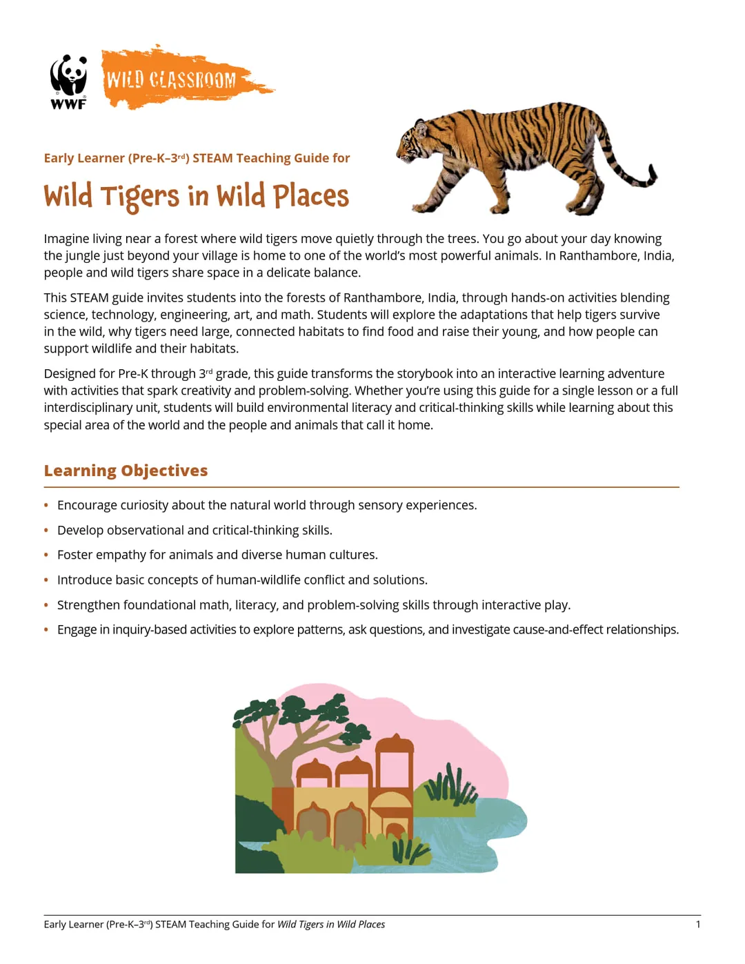 preview of the STEAM Guide for Wild Tigers in Wild Places storybook