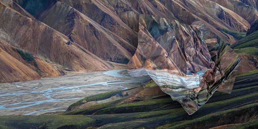 Image of landscape with 3D effects