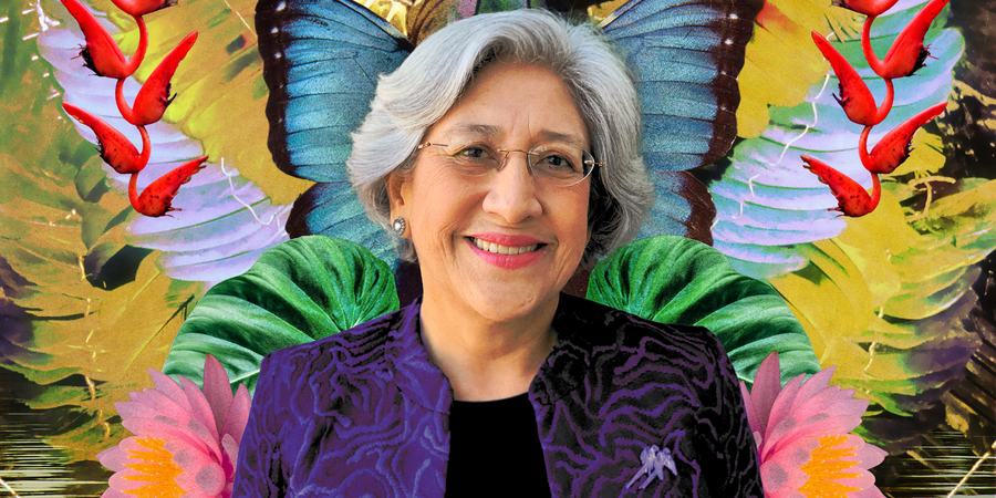 Avecita Chicchon with a colorful background