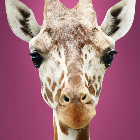Close up of a giraffe's face