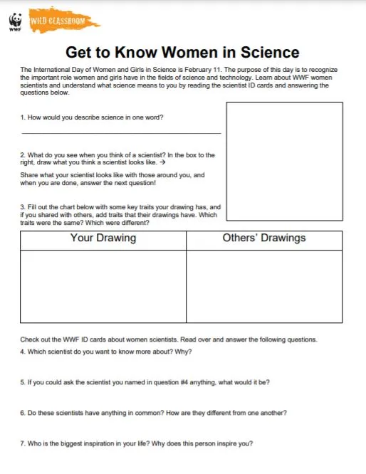 Get to Know Women in Science Activity Page