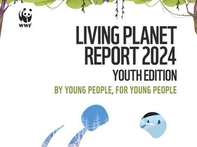 The cover of the Living Planet Report 2024: Youth Edition pdf