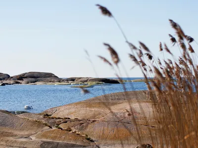 Rocky outcroppings amidst the ocean