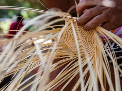 Tucumã straw crafts are made in the community of Urucureá., Urucureá Community, Tapajós-Ar, Santarém, Pará, Brazil