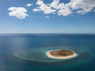 A small island surrounded by coral reef in Nosy Hara National Park, Madagascar