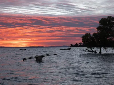 Boats in Nosy Faly, Madagascar.