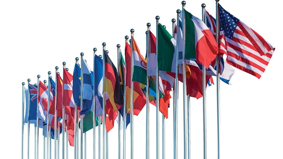 Flags of many nations